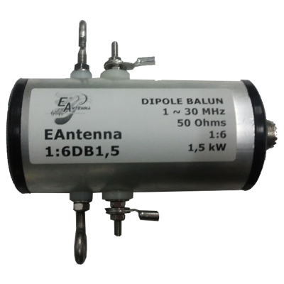 Balun 1: 6 de 1.5 kW E y, de 1.8 a 30 MHz