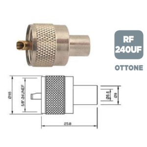 Connecteur mâle PL 259 VITE UHF Standard 5,5 mm