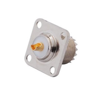 UHF female connector from Teflon-0 isolation panel