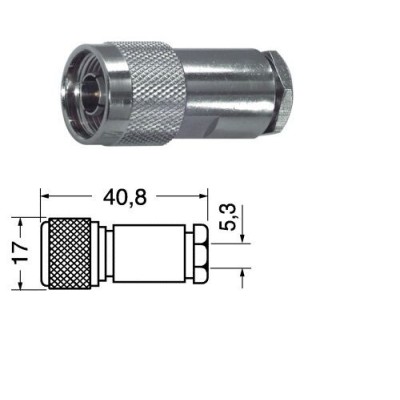 Conector de enchufe masculino para pagar el cable RG58