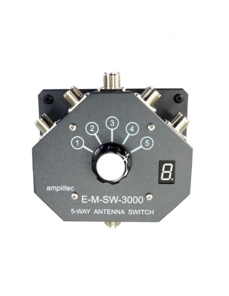 Interruptor coaxial AMPLITEC con 0.1-50 MHz de 5 vías
